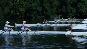 The female rowing team compete in "Backwards." ©Phase 4 Films.