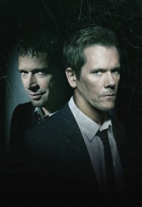 Kevin Bacon (right) stars as an ex-FBI agent on the trail of a serial killer in Fox's "The Following."