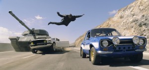 Roman (TYRESE GIBSON) makes a death-defying leap in "Fast & Furious 6." ©Universal Studios.