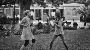 (l-r) Greta Gerwig & Mickey Sumner playfighting in "Frances Ha." ©Pine District, LLC.