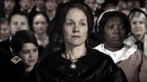 Mary Todd Lincoln (Penelope Ann Miller) watches her husband deliver his Second Inaugural Address in "Saving Lincoln." ©Saving Lincoln, LLC.