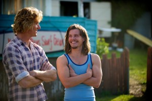 (l-r) Andy Kelly (Myles  Pollard) and Jimmy Kelly (Xavier Samuel) are excited about their new surf business venture in "Drift." ©Lionsgate Entertainment.