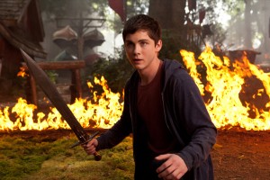 Percy Jackson (Logan Lerman) engages in a fiery battle in "Percy Jackson: Sea of Monsters." ©20th Century Fox. CR: Murray Close.