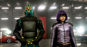 Young masked hero Kick-Ass (AARON TAYLOR-JOHNSON) and the blade-wielding Hit Girl (CHLOË GRACE MORETZ) return for the follow-up to 2010's irreverent global hit: "Kick-Ass 2." ©Universal Studios. CR: Daniel Smith.