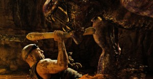 Vin Diesel has to do battle with dangerous alien predator in "Riddick." ©2014 Universal Studios Home Entertainment