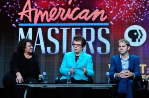 AMERICAN MASTERS "Billie Jean King" (center) at TCA Press Tour. ©PBS.