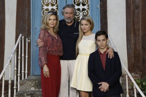 (Left to right.)  Michelle Pfeiffer, Robert DeNiro, Dianna Agron and John D’Leo star in Relativity Media's "THE FAMILY". "  © EuropaCorp. TF1 Films Production. Grive Productions. CR: Jessica Forde