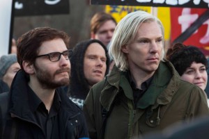 Daniel Brühl (left) and Benedict Cumberbatch star as Daniel Domscheit-Berg and Julian Assange, respectively, in DreamWorks Pictures’ “The Fifth Estate." ©Dreamworkds II Distribution Co, LLC. CR: Frank Connor.