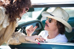 (l to r) Jared Leto as Rayon and Matthew McConaughey as Ron Woodroof in Jean-Marc Vallée’s fact-based drama, DALLAS BUYERS CLUB. ©Focus Features. CR: Anne Marie Fox.
