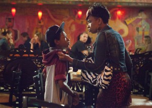 Gloria (Jennifer Hudson, right) repnmands Mister (Sklyan Brooks) for talking back to her in "The Inevitable Defeat of Mister and Pete." ©Lionsgate Entertainment.