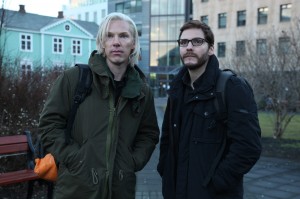 Benedict Cumberbatch (left) portrays Julian Assange and Daniel Brühl portrays Daniel Domscheit-Berg in the DreamWorks Pictures' drama "The Fifth Estate". ©DreamWorks II Distribution Co., LLC.  CR: Frank Connor.