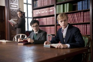 Left to right: Ben Foster as Williams Burroughs, Daniel Radcliffe as Allen Ginsberg and Dane DeHaan as Lucien Carr in "Kill Your Darlings." ©Sony PIctures Classics. CR: Clay Enos.