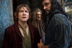 (l-r) Martin Freeman stars as Bilbo Baggins and Richard Armitage as Thorin Oakenshield in "The Hobbit: The Desolation of Smaug." ©Warner Bros. Entertainment / MGM. CR: Mark Pokorny.