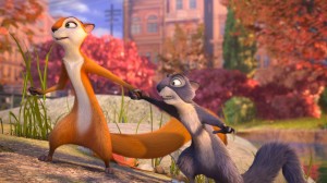 (l-r) Andie (voiced by Katherine Heigl) and Surly (voiced by Will Arnett) in THE NUT JOB. ©Open Road Films.