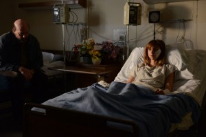 Zoe Kazan lays in a hospital bed in THE PRETY ONE. ©Provenance Pictures.