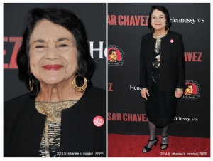 Dolores Huerta pose for the photographers during the premiere of "Cesar Chavez" held at the TCL Chinese Theatre in Hollywood CA. ©Front Row Features/Sthanlee B. Mirador.
