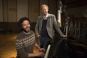 "MUPPETS MOST WANTED" (L-R) BRET MCKENZIE and JAMES BOBIN. Photo by: Patrick Wymore. ©2014 Disney Enterprises, Inc. All Rights Reserved.