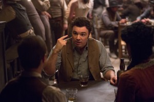 SETH MACFARLANE directs, produces, co-writes and plays the role of the cowardly sheep farmer Albert in "A Million Ways to Die in the West". ©Universal Studios. CR: Lorey Sebastian.