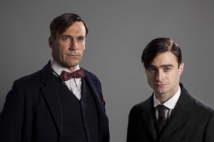 (l-r) Old doctor (Jon Hamm) and Young doctor (Daniel Radcliffe) in A YOUNG DOCTOR'S NOTEBOOK. ©BSB LTD. CR: Colin Hutton.
