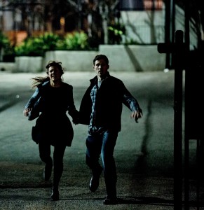 Liz (KIELE SANCHEZ) and husband Shane (ZACH GILFORD) try to survive the night in "The Purge: Anarchy." ©Universal Pictures. CR: Justin Lubin.