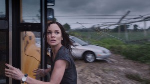 Allison (SARAH WAYNE CALLIES) tries to escape the tornado in INTO THE STORM. ©Warner Bros. Entertainment.
