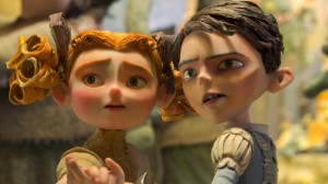 (L to R) Winnie (voiced by Elle Fanning) and Eggs (voiced by Isaac Hempstead Wright) in LAIKA and Focus Features' family event movie THE BOXTROLLS. ©Laika Inc/Focus Features.