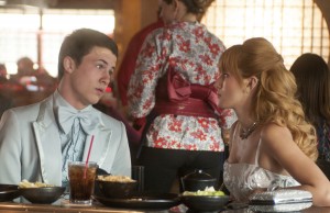 (L-R) ANTHONY (Dylan Minnette) and CELIA (Bella Thorne) in "ALEXANDER AND THE TERRIBLE, HORRIBLE, NO GOOD, VERY BAD DAY." ©Disney Enterprises. CR: Dale Robinette.
