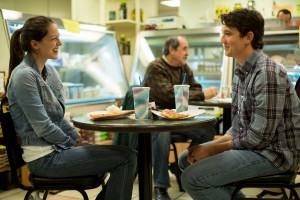 Left to right: Melissa Benoist as Nicole and Miles Teller as Andrew in "Whiplash." ©Sony Pictures Classics. CR: Daniel McFadden,