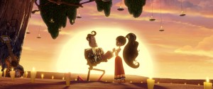 Manolo (DIEGO LUNA) woos the independent and strong-willed Maria (ZOè SALDANA) in THE BOOK OF LIFE. ©20TH Century Fox/Reel FX.