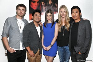 (l-r) Caleb Hunt, Deon  Basco, Anne Curtis, Vanessa Evigan,Darion Basco at the press conference of "Blood Ransom" held at Noypitz Restaurant in Glendale, CA.