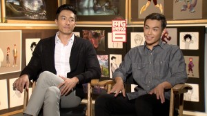 (l-r) Daniel Henney and Ryan Potter during their press interview for "Big Hero 6" at the Walt Disney Animation Studio. ©Pacific Rim Video.