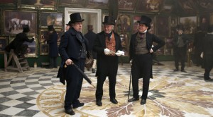 Left to right: Timothy Spall as J.M.W. Turner, Clive Francis as Sir Martin Archer Shee and Simon Chandler as Sir Augustus Wall Callcott in MR. TURNER. ©Sony Pictures Classics.
