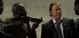 (L-R) Akon as Opuwei, Wyclef Jean as Timi Gabriel and Mickey Rourke as Tom Hudson in the dramatic action film “Black November” also starring Sarah Wayne Callies. ©Entertainment One Films.