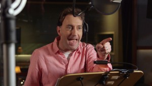 Actor Tom Kenny (who voices SpongeBob SquarePants) behind the scenes on THE SPONGEBOB MOVIE: SPONGE OUT OF WATER. ©Paramount Pictures / Viacom.