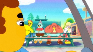 John C. Reilly (left) voices Office Barry in STONE QUACKERS . ©FX Networks.