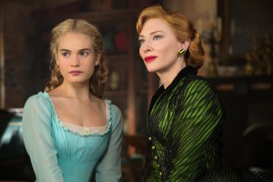 (l-r) Lily James is Cinderella and Cate Blanchett is the Stepmother in Disney's live-action feature CINDERELLA. ©Disney Enterprises. CR: Jonathan Olley.