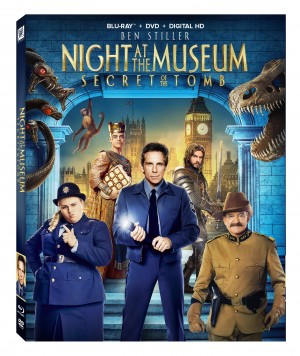 NIGHT AT THE MUSEUM: SECRET OF THE TOMB (Blu-ray /DVD art). ©20th Century Fox Home Entertainment.