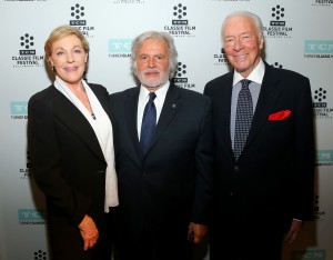 (L-R) Actress Julie Andrews, First Vice President of the Academy of Motion Picture Arts and Sciences Sid Ganis and actor Christopher Plummer attend the Opening Night Gala and screening of The Sound of Music during the 2015 TCM Classic Film Festival on March 26, 2015 in Los Angeles, California. ©Mark Davis/WireImage.