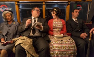 (center, l-r) Jeremy Sloane (Nick Frost) and Janet (Olivia Colman) in a acene from MR. SLOANE. ©Big Talk/BSKYB. CR: Colin Hutton.