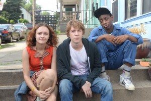 (l-r) Olivia Cooke as "Rachel," Thomas Mann as "Greg," and RJ Cyler as Earl in ME AND EARL AND THE DYING GIRL. ©20th Century Fox. CR: Anne Marie Fox.