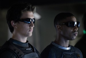 Miles Teller (left) as Reed Richards and Michael B. Jordan as Johnny Storm prepare for an epic battle with a former friend turned enemy in FANTASTIC FOUR. ©20th Century Fox. CR: Ben Rothstein