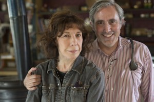 Lily Tomlin and Writer/Director Paul Weitz on the set of GRANDMA. ©Sony Pictures Classics. CR: Glen Wilson.
