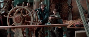 (l-r) Garrett Hedlund as Hook and Levi Miller as Peter Pan in PAN. ©Warner Bros. Entertainment.