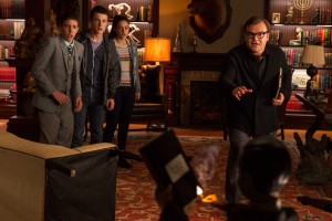 (l-r) Ryan Lee, Dylan Minnette, Odeya Rush and Jack Black star in Columbia Pictures' GOOSEBUMPS. ©CTMG CR: Hopper Stone/SMPSP.