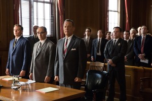 Tom Hanks is Brooklyn lawyer James Donovan,  Mark Rylance is Rudolf Abel, and Billy Magnussen is Doug Forrester in the dramatic thriller BRIDGE OF SPIES. ©Dreamworks. CR: Jaap Buitendijk.