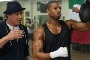 (l-r) Sylvester Stallone as Rocky Balboa and Michael B. Jordan as Adonis Creed in CREED. ©Warner Bros. Entertainment/MGM Pictures. CR: Barry Wetcher.