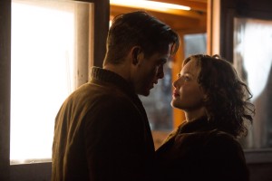 Chris Pine stars as Bernie Webber and Holliday Grainger as Miriam  in the heroic action-thriller THE FINEST HOURS. ©Disney Enterprises. CR: Claire Folger.