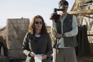 Left to right: Tina Fey plays Kim Baker and Nicholas Braun plays Tall Brian in WHISKEY TANGO FOXTROT. ©Paramount Pictures. CR: Frank Masi.