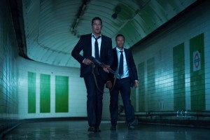 Gerard Butler (left) stars as Mike Banning and Aaron Eckhart (right) stars as Benjamin Asher in Babak Najafi's LONDON HAS FALLEN. ©Gramercy Films.