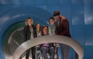 (from left) Jennifer Lawrence as Raven / Mystique, Rose Byrne as Moira MacTaggert, James McAvoy as Charles / Professor X, Lucas Till as Alex Summers / Havok and Nicholas Hoult as Hank McCoy / Beast in X-MEN: APOCALYPSE. ©Marvel/20th Century Fox. CR: Alan Markfield.